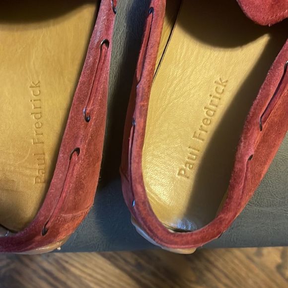 Paul Fredrick Red Suede Leather Loafers main image 5